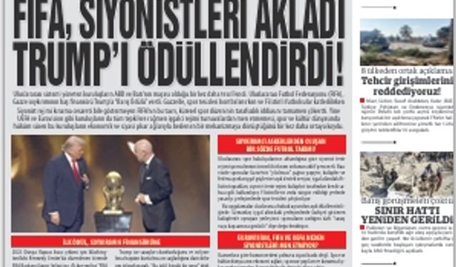 Soykırımın Finansörüne Barış Ödülü  FIFA, Siyonistleri Akladı Trump’ı Ödüllendirdi!
