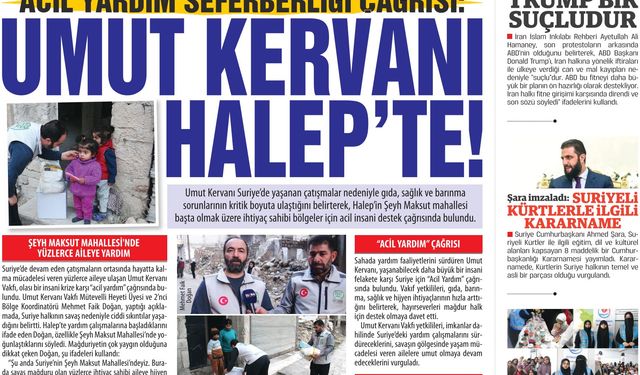Acil Yardım Seferberliği Çağrısı: Umut Kervanı Halep’te