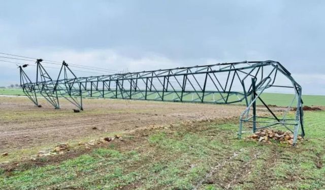 Mardin'de akılalmaz olay! Elektrik direkleri devrildi