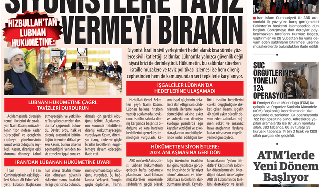 HİZBULLAH’TAN LÜBNAN HÜKÜMETİNE:  SİYONİSTLERE TAVİZ VERMEYİ BIRAKIN