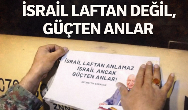 İran israile Erbakan fotoğraflı füze attı: israil laftan değil, güçten anlar