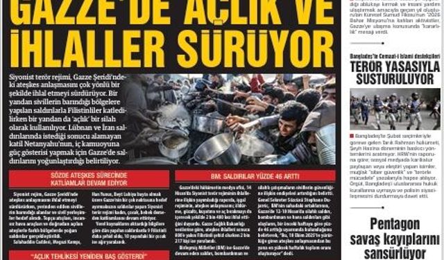GAZZE’DE AÇLIK VE  İHLALLER SÜRÜYOR