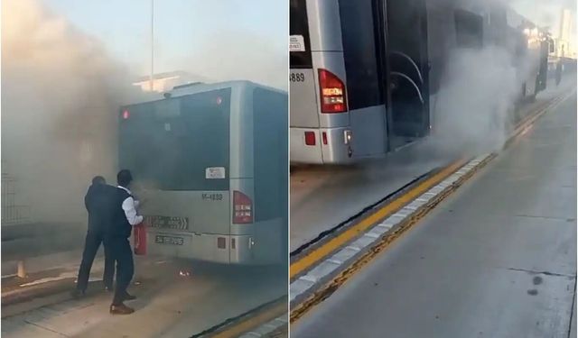 Avcılar’da metrobüs alev aldı!