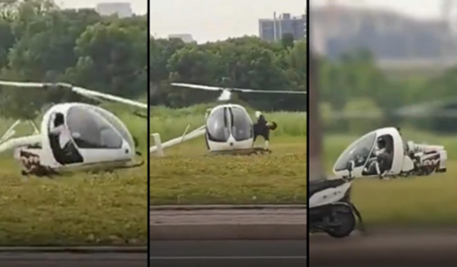 Acil iniş yapan helikopter kontrolden çıktı!