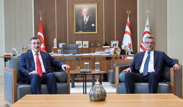 Cumhurbaşkanı Yardımcısı Yılmaz, KKTC Cumhurbaşkanı Erhürman ile bir araya geldi!