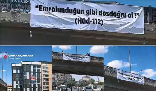 Gençlerden Yeditepe Üniversitesi'ndeki olaya ayetli pankartla tepki