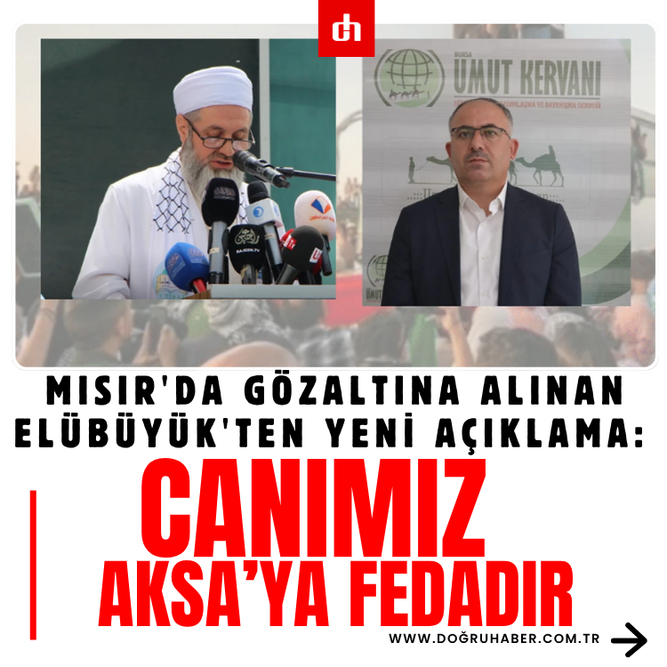 Mısır'da gözaltına alınan Elübüyük'ten yeni açıklama: Canımız Aksa’ya fedadır