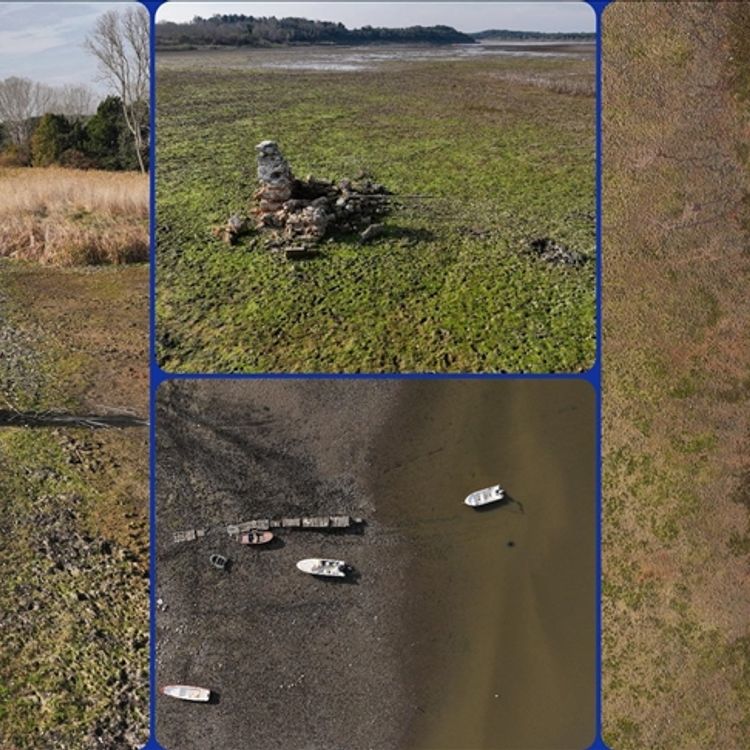 Su seviyesinin düşmesiyle tarihi yapıların kalıntıları ortaya çıktı!