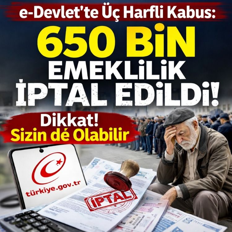 e-Devlet’te Üç Harfli Kabus: 650 Bin Emeklilik İptal Edildi! Dikkat Sizin de Olabilir