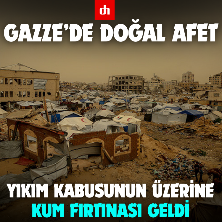 Gazze’de doğal afet: Yıkım kabusunun üzerine kum fırtınası geldi