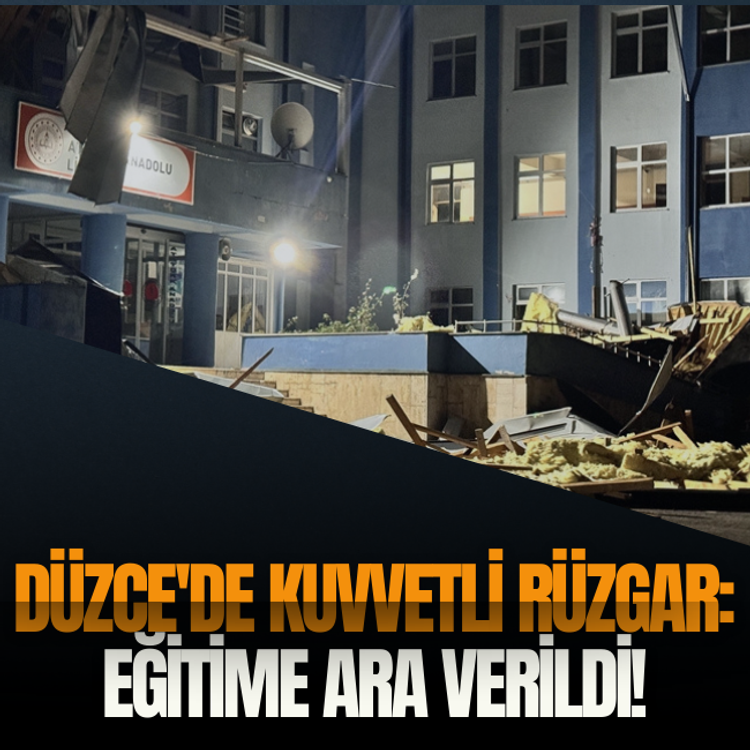Düzce'de kuvvetli rüzgar: Eğitime ara verildi!