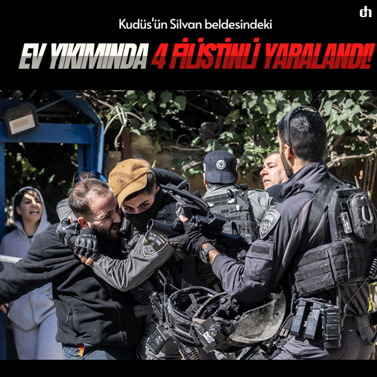 Kudüs'ün Silvan beldesindeki ev yıkımında 4 Filistinli yaralandı