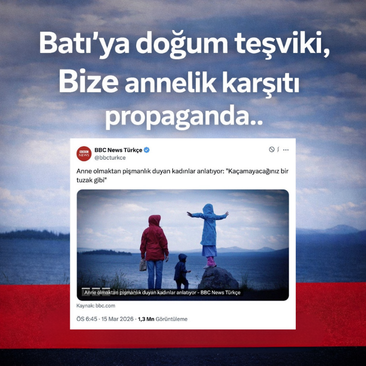 BBC'den Batı’ya doğum teşviki, bize annelik karşıtı propaganda..