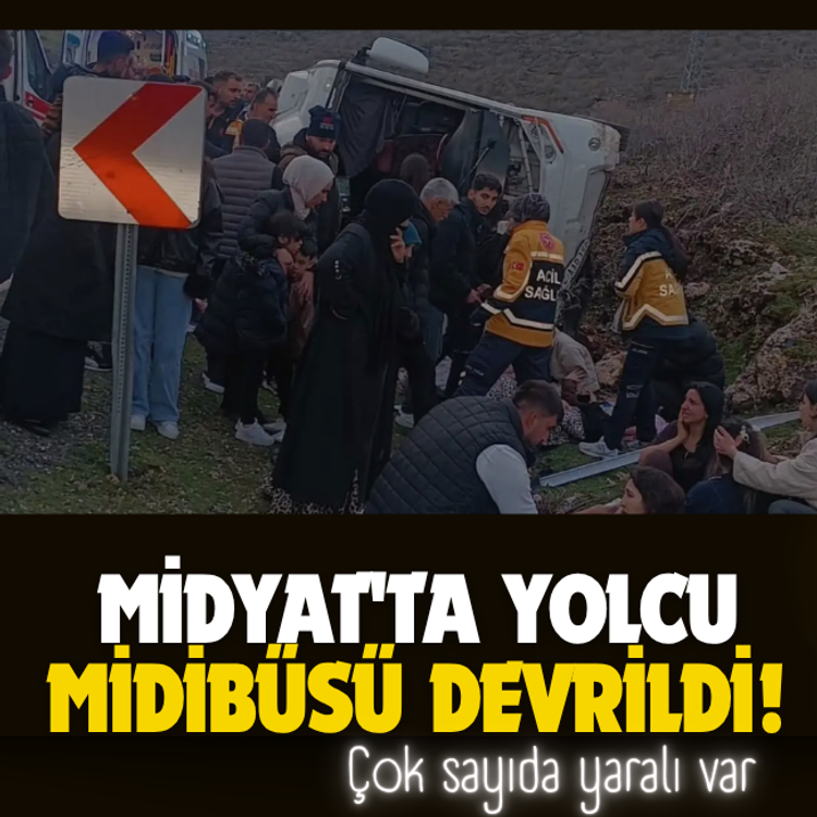 Midyat'ta Yolcu Midibüsü devrildi! Çok sayıda yaralı var