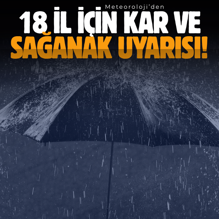 18 İl için kar ve sağanak uyarısı