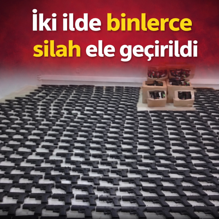 İki ilde binlerce silah ele geçirildi