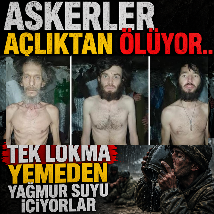 Askerler açlıktan ölüyor..  Tek lokma yemeden yağmur suyu içiyorlar