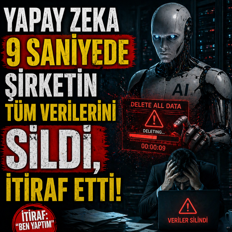 Yapay zeka 9 saniyede şirketin tüm verilerini sildi, itiraf etti