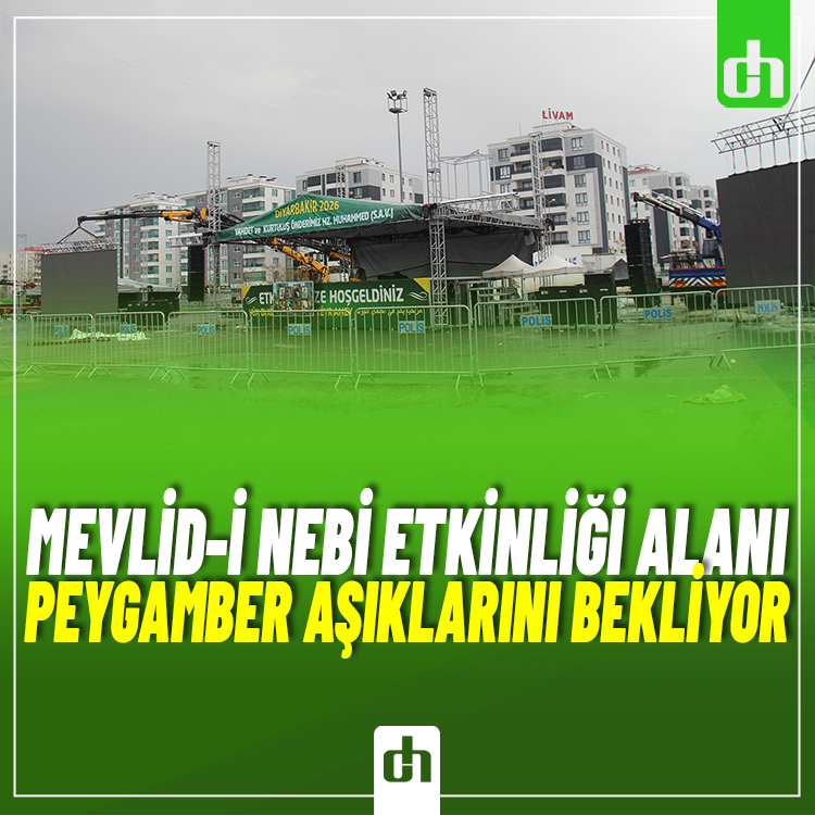 Mevlid-i Nebi etkinliği için kurulan alan peygamber aşıklarını bekliyor