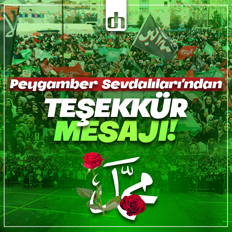 Peygamber Sevdalılarından Mevlid-i Nebi etkinliğine gösterilen teveccüh için teşekkür mesajı