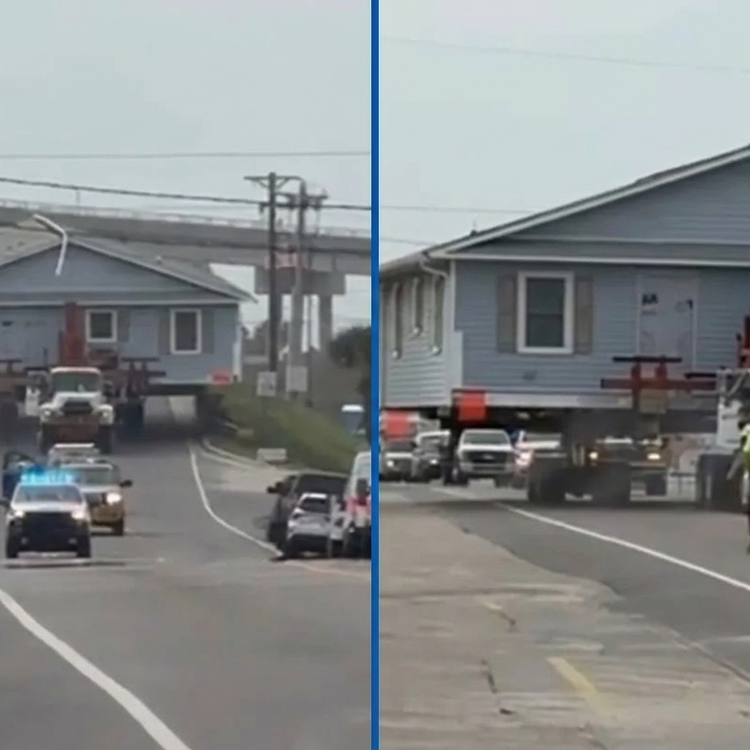 Karayolunda devasa boyutta bir ev nakliyesi yapıldı