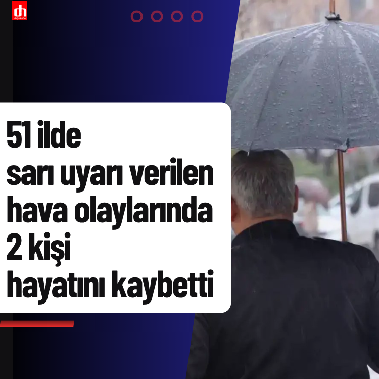 51 ilde sarı uyarı verilen hava olaylarında 2 kişi hayatını kaybetti