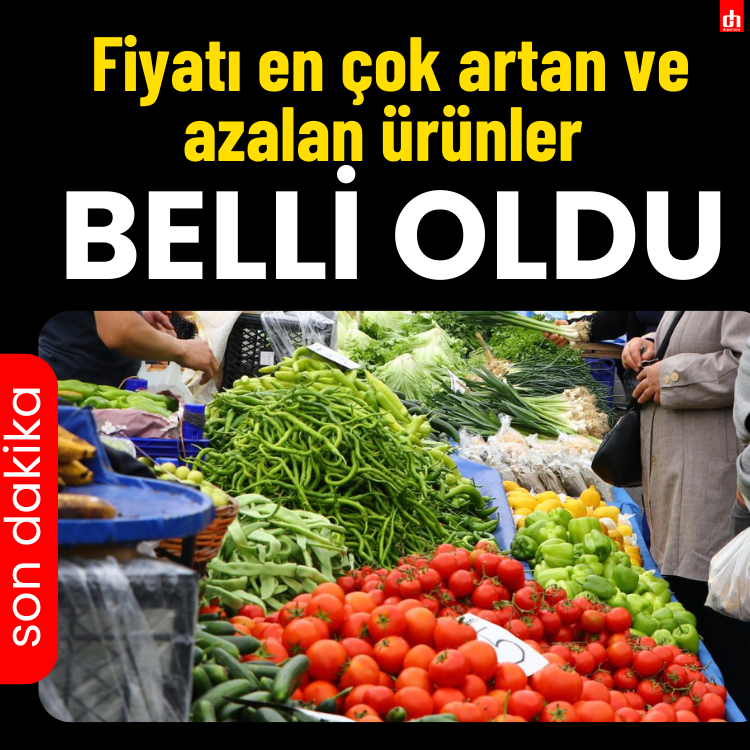 Fiyatı en çok artan ve azalan ürünler açıklandı