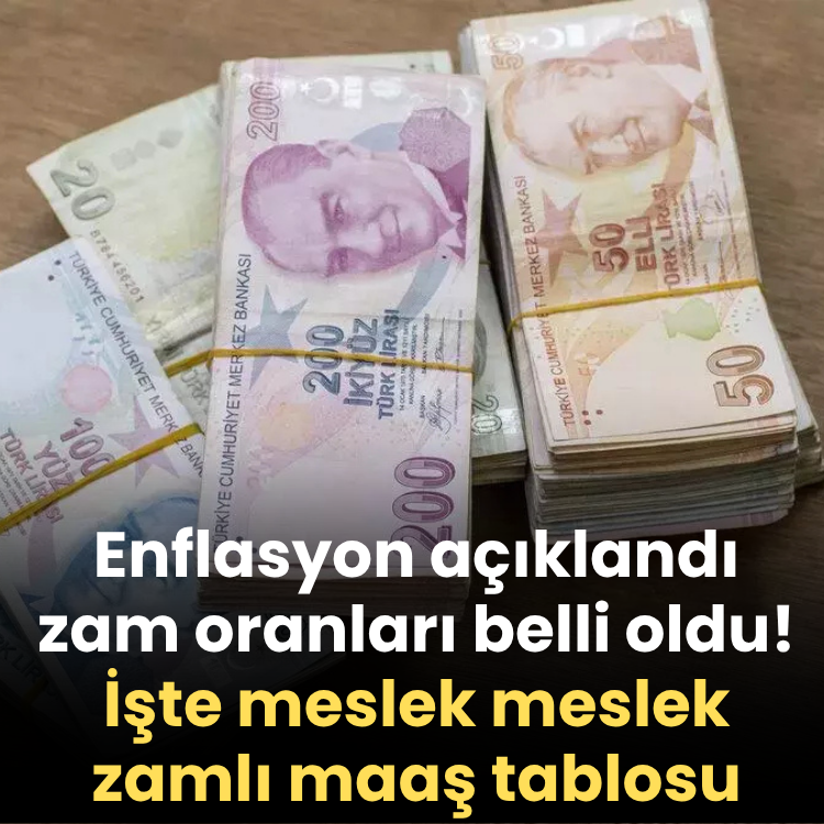 Enflasyon açıklandı zam oranları belli oldu! İşte meslek meslek zamlı maaş tablosu