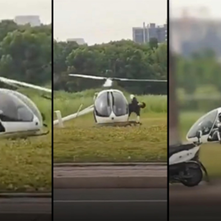 Acil iniş yapan helikopter kontrolden çıktı!