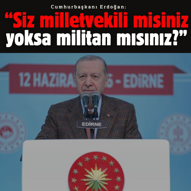 Cumhurbaşkanı Erdoğan: Siz milletvekili misiniz yoksa militan mısınız?