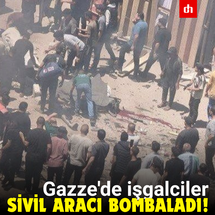 Gazze'de işgalciler sivil aracı bombaladı!