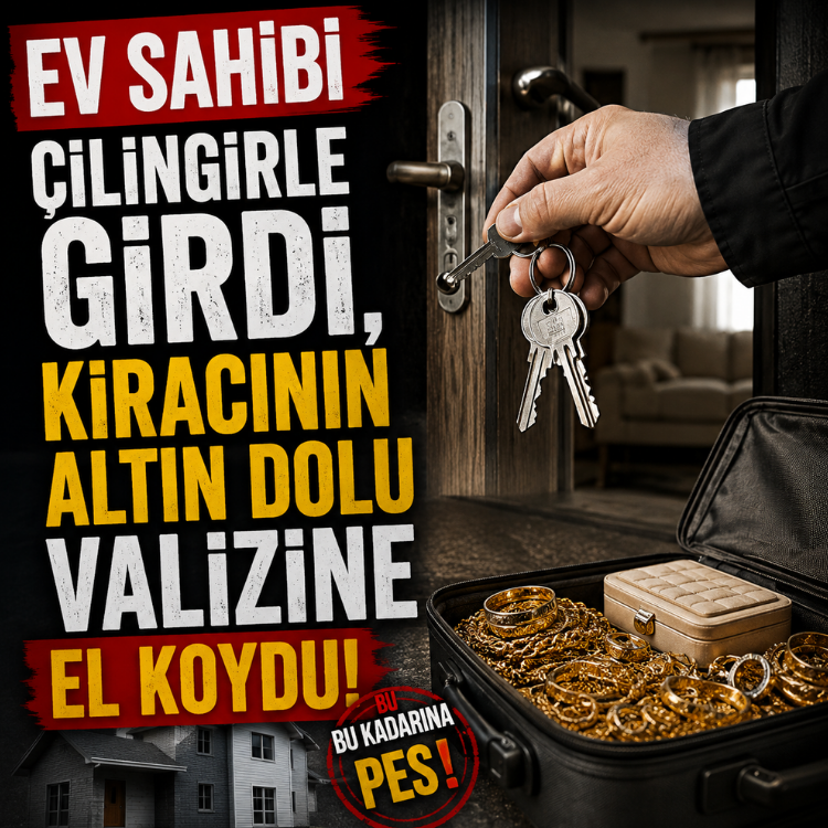 Ev sahibi çilingirle girdi, kiracının altın dolu valizine el koydu