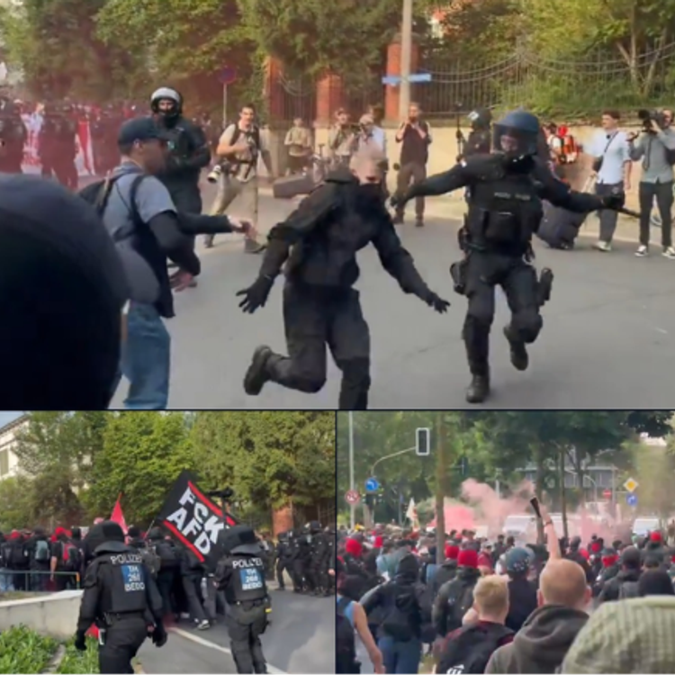 Almanya'da Polis ile protestocular karşı karşıya geldi