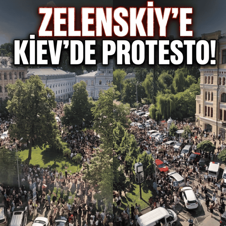 Zelenskiy'e Kiev'de protesto!