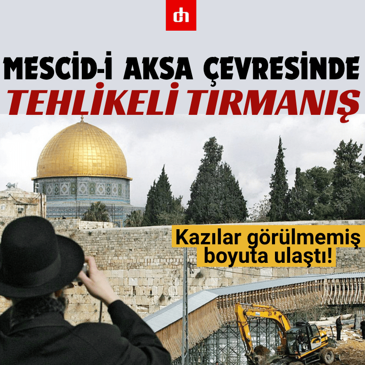 Mescid-i Aksa çevresinde tehlikeli tırmanış: Kazılar görülmemiş boyuta ulaştı!