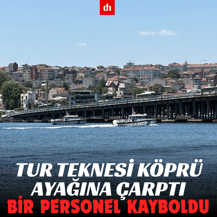 Tur teknesi köprü ayağına çarptı: Bir personel kayboldu