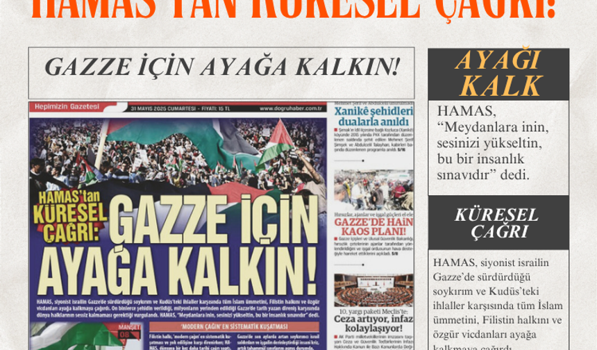 HAMAS’tan Küresel Çağrı: GAZZE İÇİN AYAĞA KALKIN!