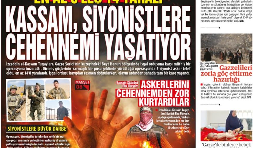 KASSAM, SİYONİSTLERE  CEHENNEMİ YAŞATIYOR
