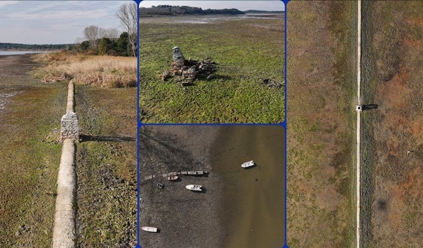 Su seviyesinin düşmesiyle tarihi yapıların kalıntıları ortaya çıktı!