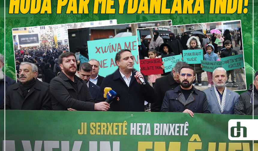 Suriye'deki savaş mağduru Kürtler için HÜDA PAR meydanlara indi!