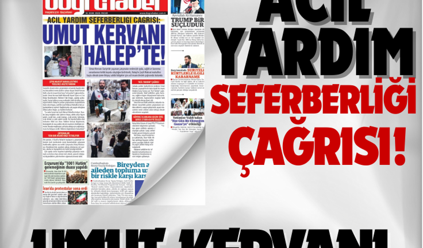 Acil Yardım Seferberliği Çağrısı: Umut Kervanı Halep’te