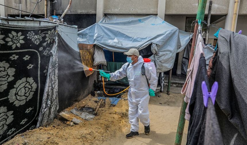 Gazze'de insanlara ciddi zararlar vermeye başlayan haşere ve farelere karşı ilaçlama başlatıldı