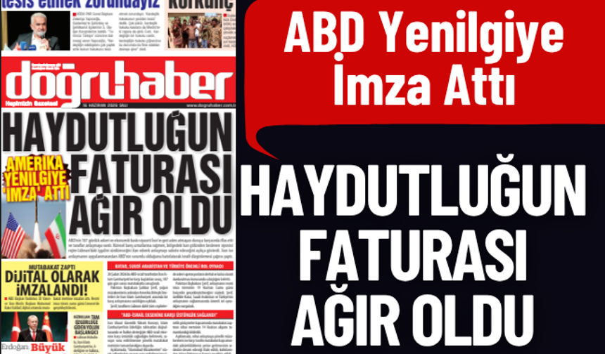 ABD Yenilgiyle Masaya Oturdu HAYDUTLUĞUN FATURASI AĞIR OLDU