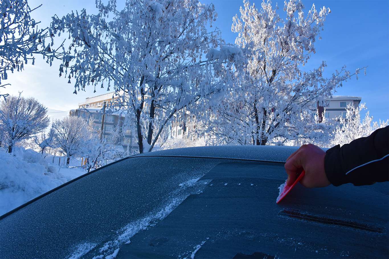 Bitlis'te hava sıcaklığı eksi 20 dereceye düşünce kartpostallık görüntüler oluştu