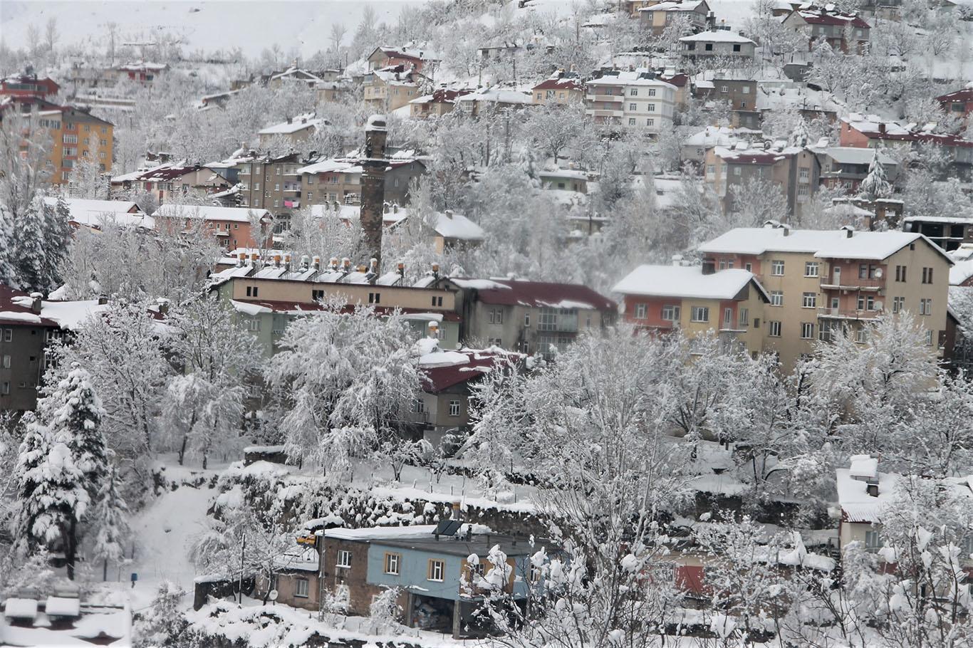Bitlis’te kar yağışının ardından kartpostallık görüntüler oluştu