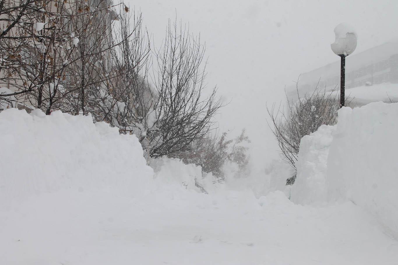 Yoğun kar yağışı ve tipi nedeniyle Bitlis’te adeta hayat durdu