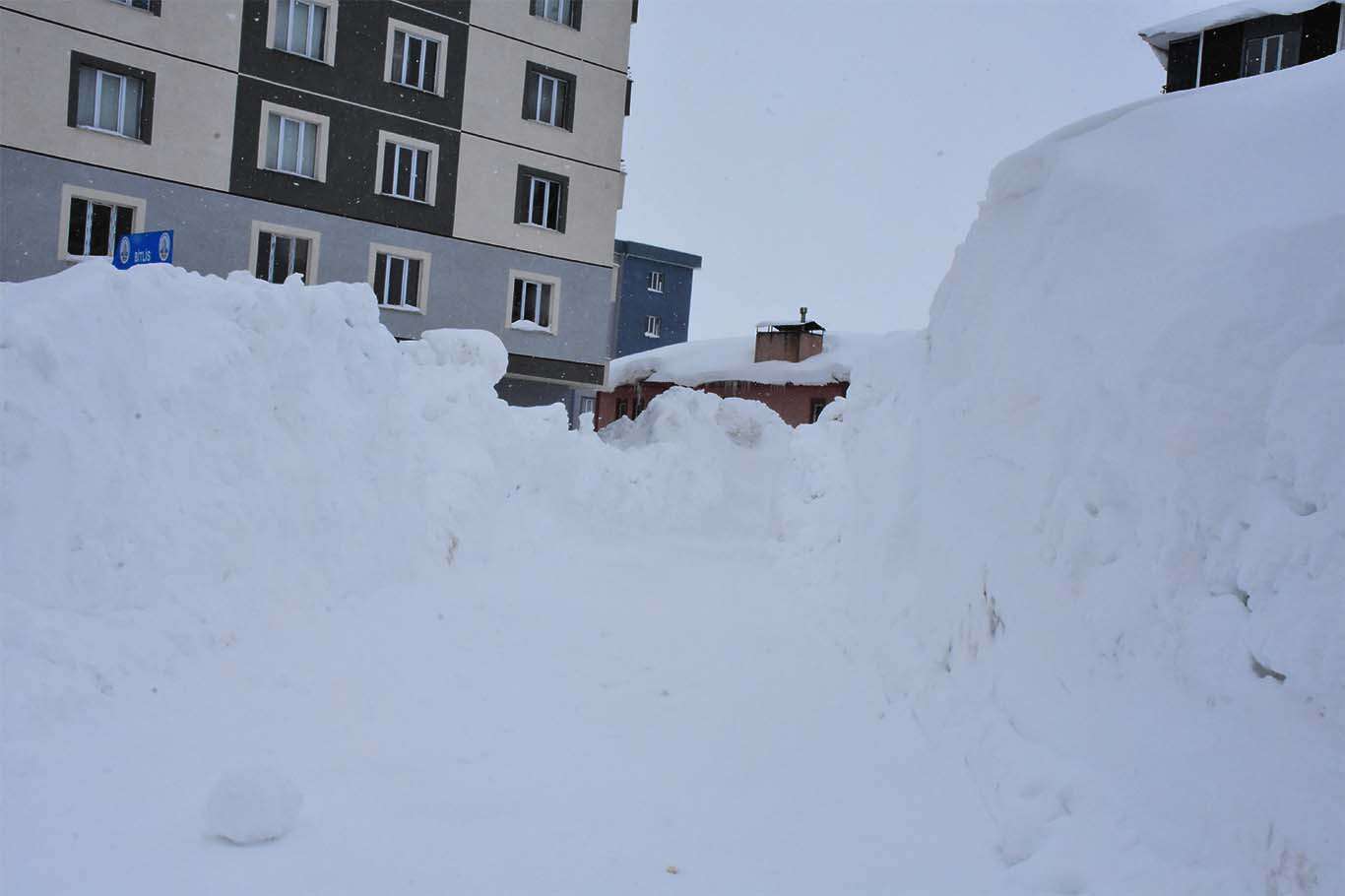 Bitlis’te araçlar kara gömüldü, vatandaşlar tünel açarak evlerine giriyor
