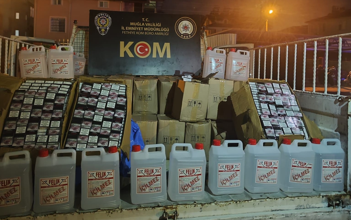 Fethiye’de sahte şarap ele geçirildi